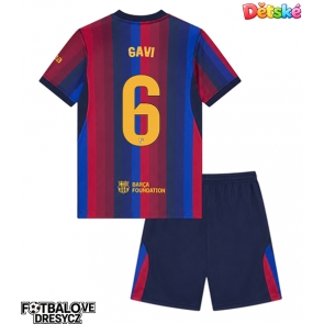 Barcelona Paez Gavi #6 Dětské Domácí dres komplet 2026-27 Krátký Rukáv (+ trenýrky)